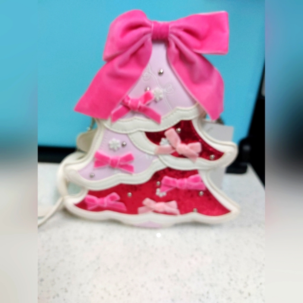 Betsey Johnson Pink Christmas Tree Crossbody NWT XOMERRY